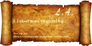Lieberman Angyalka névjegykártya